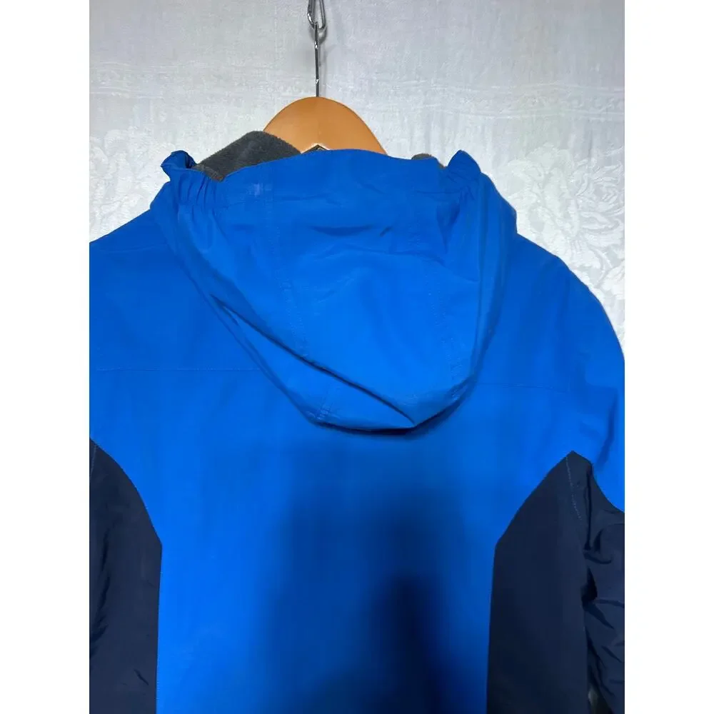 Lands End Coat Kids Lrg Blue The Squall Fleece Lined Parka Windproof Waterproof